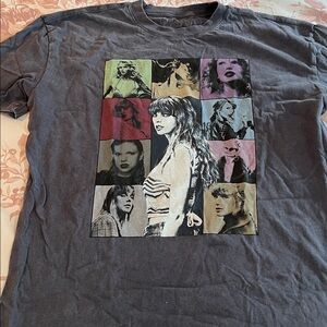 Taylor Swift Eras Tour Mineral Wash Gray T-shirt size small